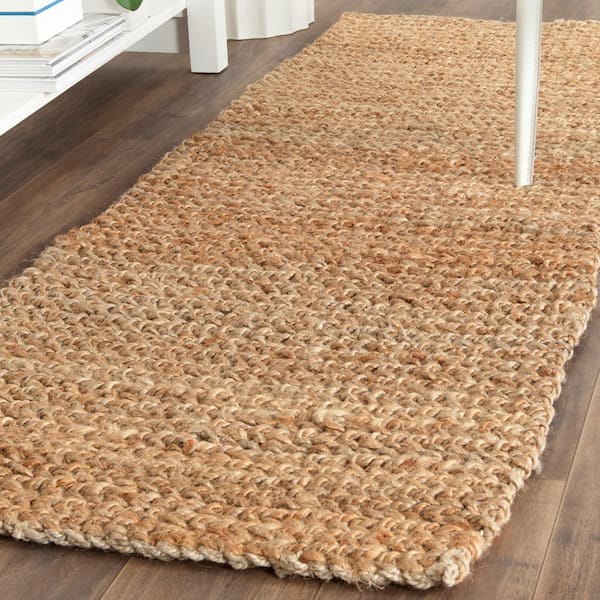 Natural Fiber Beige 2 ft. x 11 ft. Solid Runner Rug