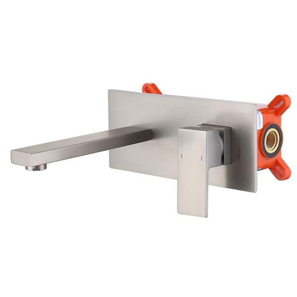 Lukvuzo Wall Mount Faucet for Bathroom Sink or Bathtub, Single Handle 3 Holes Brass Rough-in Valve Included