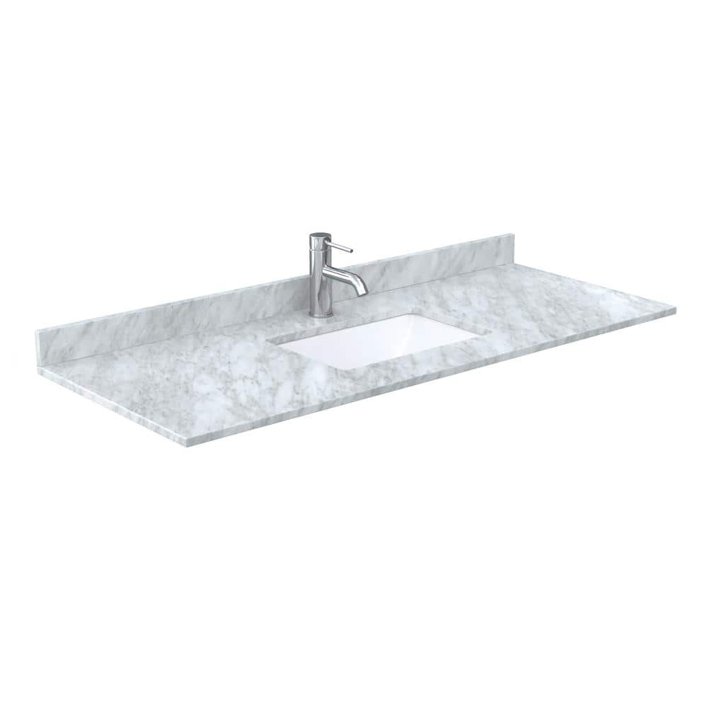 Reviews for Wyndham Collection 54 in. W x 22 in. D Marble White