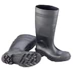 Men PVC Plain Toe Boots - Black Size 10