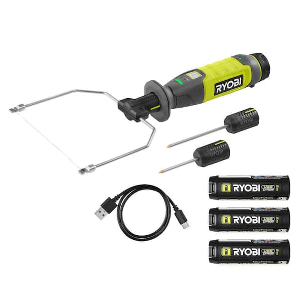 RYOBI USB Lithium Hot Wire Foam Cutter Kit w/ 2.0 Ah Lithium-ion Battery, Charging Cable, & 2.0 Ah Batteries (2-Pack)