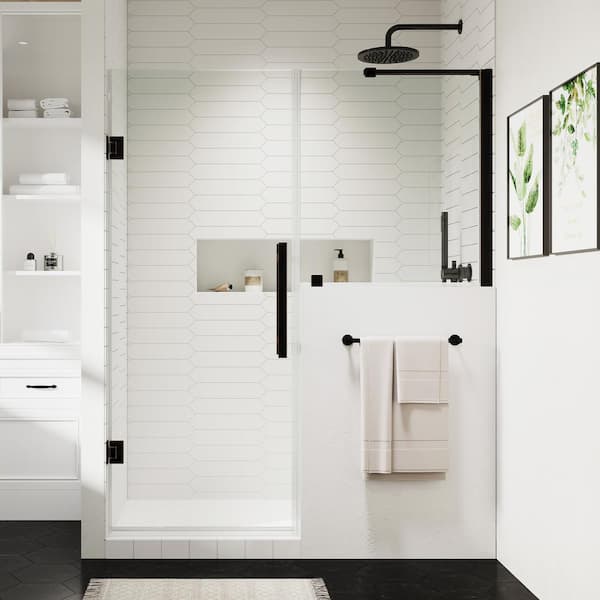 Tampa-Pro 61 1/8 in. W x in. H Pivot Frameless Door in Oil Rubbed Bronze with Buttress Panel