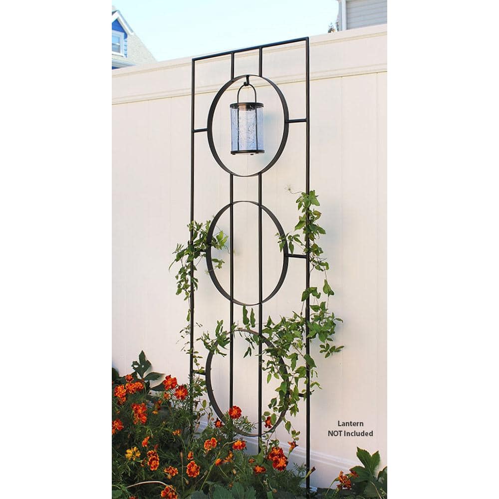 Zen Harmony 44" Black Wrought Iron Garden Trellis