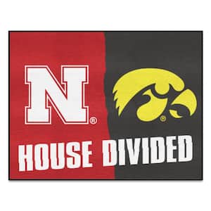 NCAA House Divided - Nebraska / Iowa 33.75 in. x 42.5 in. House Divided Mat Area Rug