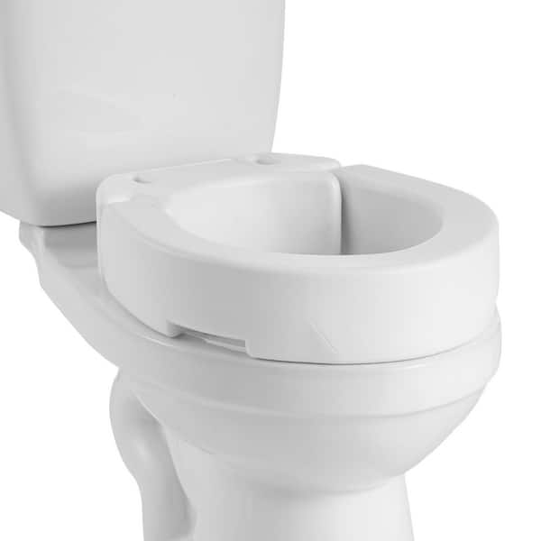 Raised Toilet Seat, 300 lbs. Capacity, 3.5 in. Lift Height, Commode Elevated Toilet Seat Riser with Enlarged Opening