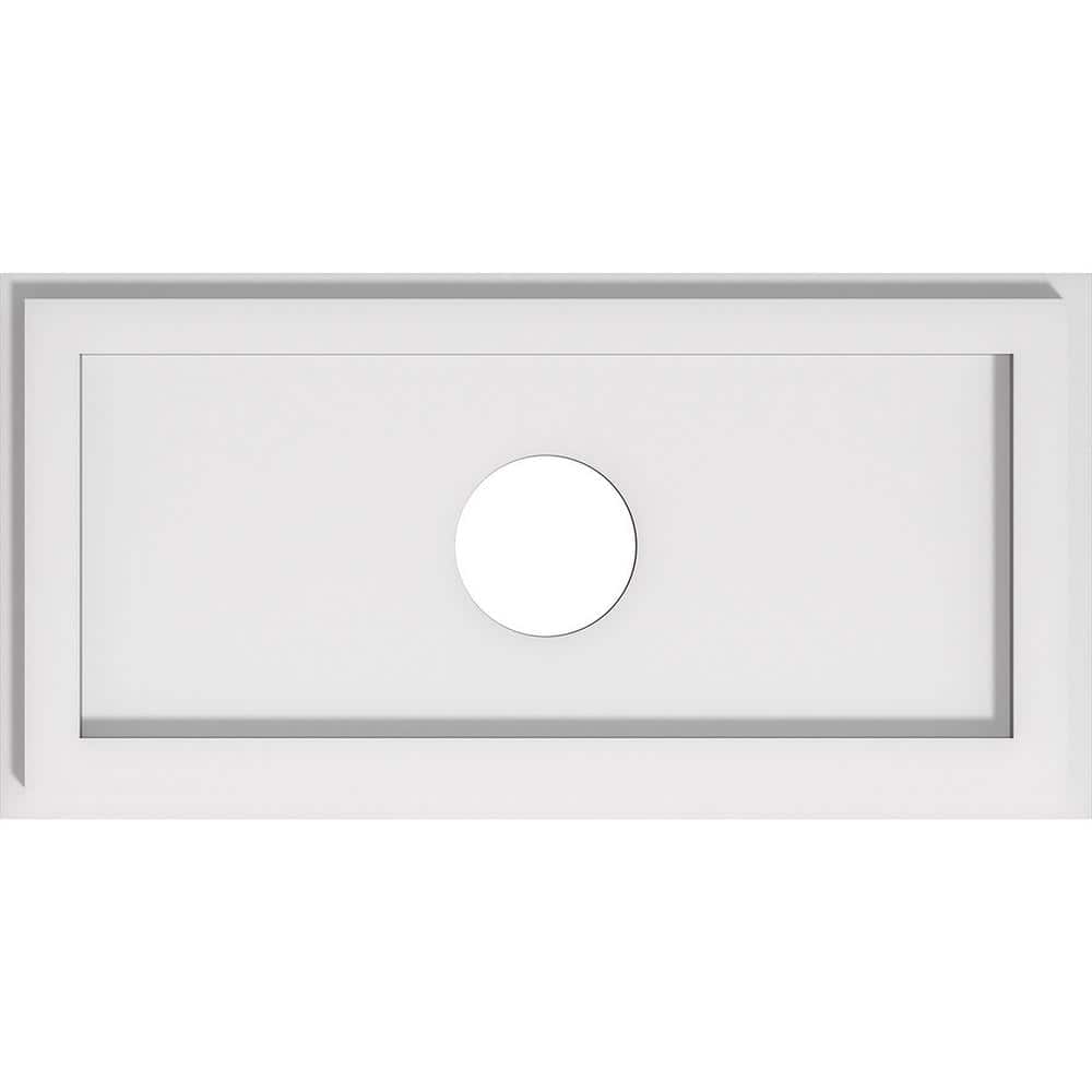 White Rectangular PVC Ceiling Medallion with Central Cutout