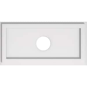 1 in. P X 18 in. W X 9 in. H X 3 in. ID Rectangle Architectural Grade PVC Contemporary Ceiling Medallion