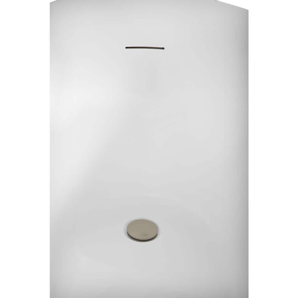 60" Glossy White Acrylic Freestanding Double Slipper Tub with Brushed Nickel Drain