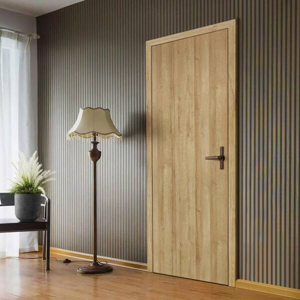 CALHOME 32 in. x 90 in. Oak Texture Flush Hollow Core Composite