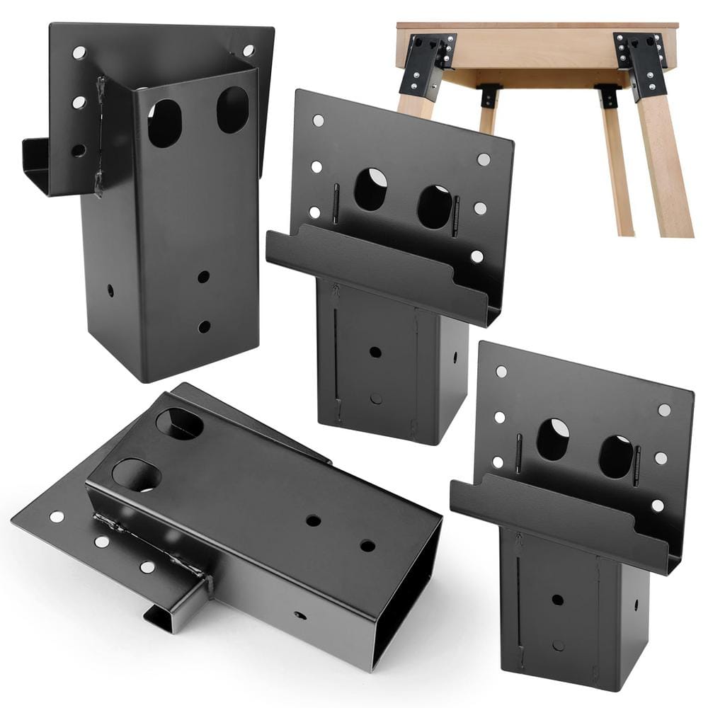 4-Pieces 4 x 4 4 in. Width 12-Gauge Premium Steel Elevator Bracket, Double 
