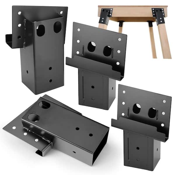 Angel Sar 4-Pieces 4 x 4 4 in. Width 12-Gauge Premium Steel Elevator Bracket, Double Angled Sawhorse Bracket for Hunting Stands