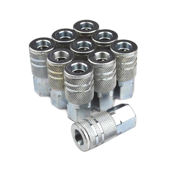 10-Piece 1/4 in. Steel 4-Ball Female Industrial Coupler