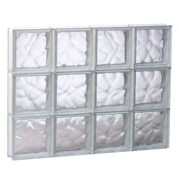 Clearly Secure 31 in. x 23.25 in. x 3.125 in. Frameless Wave Pattern Non-Vented Glass Block Window