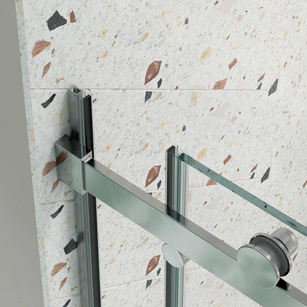 60" x 58" Chrome Sliding Shower Door with Tempered Glass