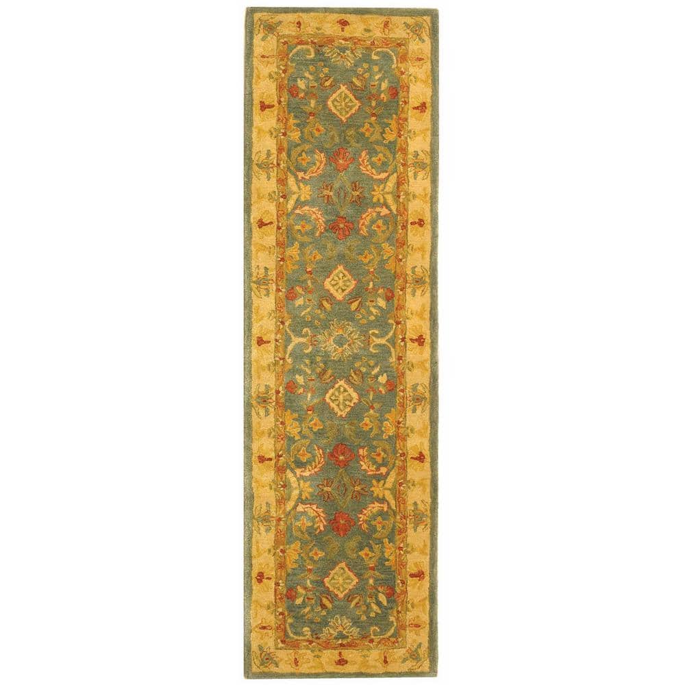 Anatolia Light Blue/Ivory 2 ft. x 8 ft. Floral Runner Rug price history on PriceWatchPro