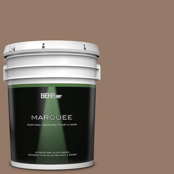 BEHR MARQUEE 5 gal. #BXC-73 True Walnut Semi-Gloss Enamel Exterior Paint & Primer