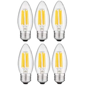 60-Watt Equivalent B11 Dimmable Clear Filament Chandelier LED Light Bulb in Warm White, 2700K (6-Pack)