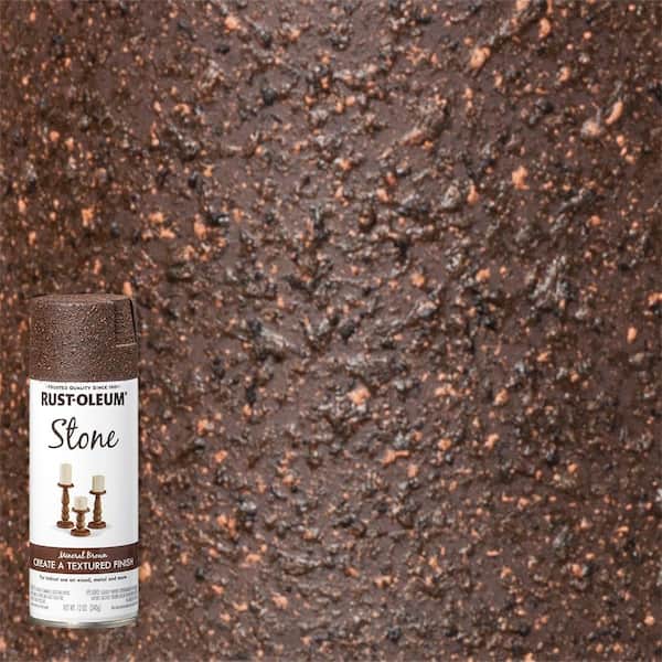 Rust-Oleum 12 oz. Mineral Brown Stone Textured Finish Spray Paint 342731 -  The Home Depot