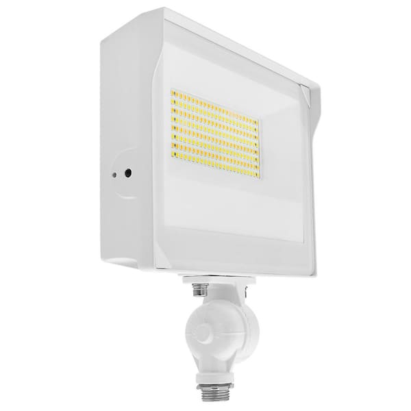 80-Watt Universal Integrated LED Flood Light, Adjustable Knuckle Mount, 3CCT, Up to 11680LM, Dimmable, Photocell Sensor