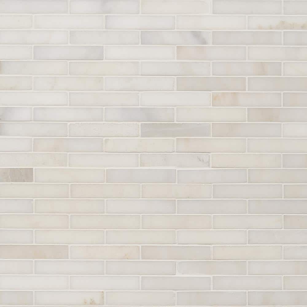 White Jade 12.04 in. x 11.97 in. Brick Joint Polished Marble Mosaic Tile (1 sq. ft. /Each) price history on PriceWatchPro