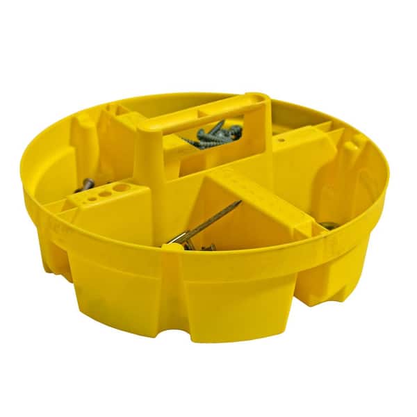 BUCKET BOSS 10.25 in. 4-Compartment Bucket Stacker Small Parts Organizer for Bucket Storage in Yellow