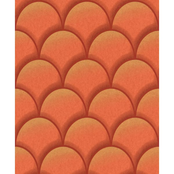 Walls Republic 3 Dimensional Metallic Hills Wallpaper Coral Red Paper Strippable Roll (Covers 57 sq. ft.)