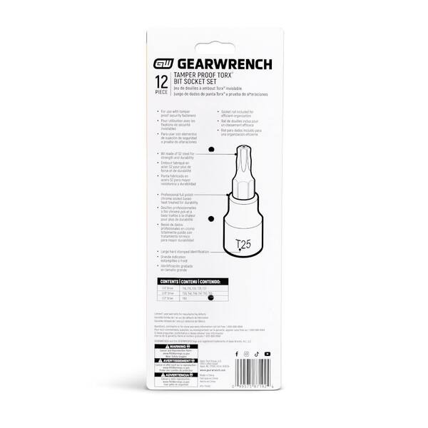 GEARWRENCH 1/4 in., 3/8 in. and 1/2 in. Drive Tamperproof Torx Bit