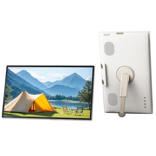 25" Portable Smart Touch Screen TV with Google Play, Android 14, 8G RAM+128G Storage, 1080P HD Monitor with 8MP Camera