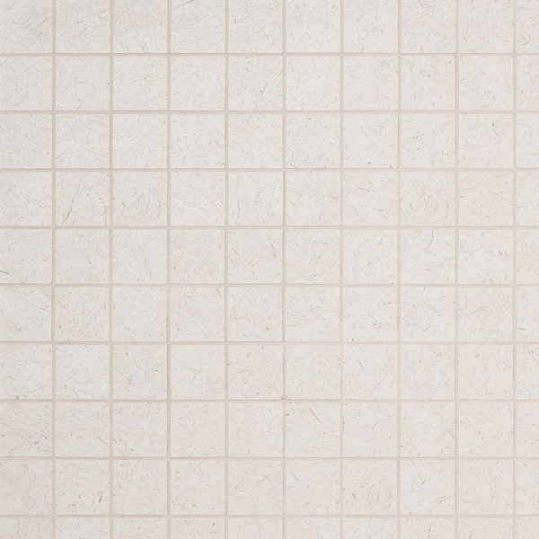 Illume Cream 11.81 in. x 11.81 in. Limestone Look Matte Porcelain Mosaic Floor and Wall Tile (0.96 sq. ft. / Each)
