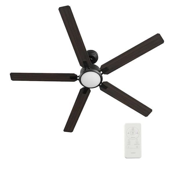 Essex II 60 in. Dimmable LED Indoor/Outdoor Black Smart Ceiling Fan with Light and Remote, Works with Alexa/Google Home