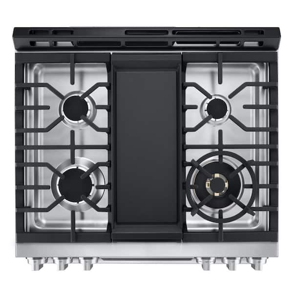 LG STUDIO 6.3 cu. ft. SMART Slide-in Gas Range in Stainless Steel 