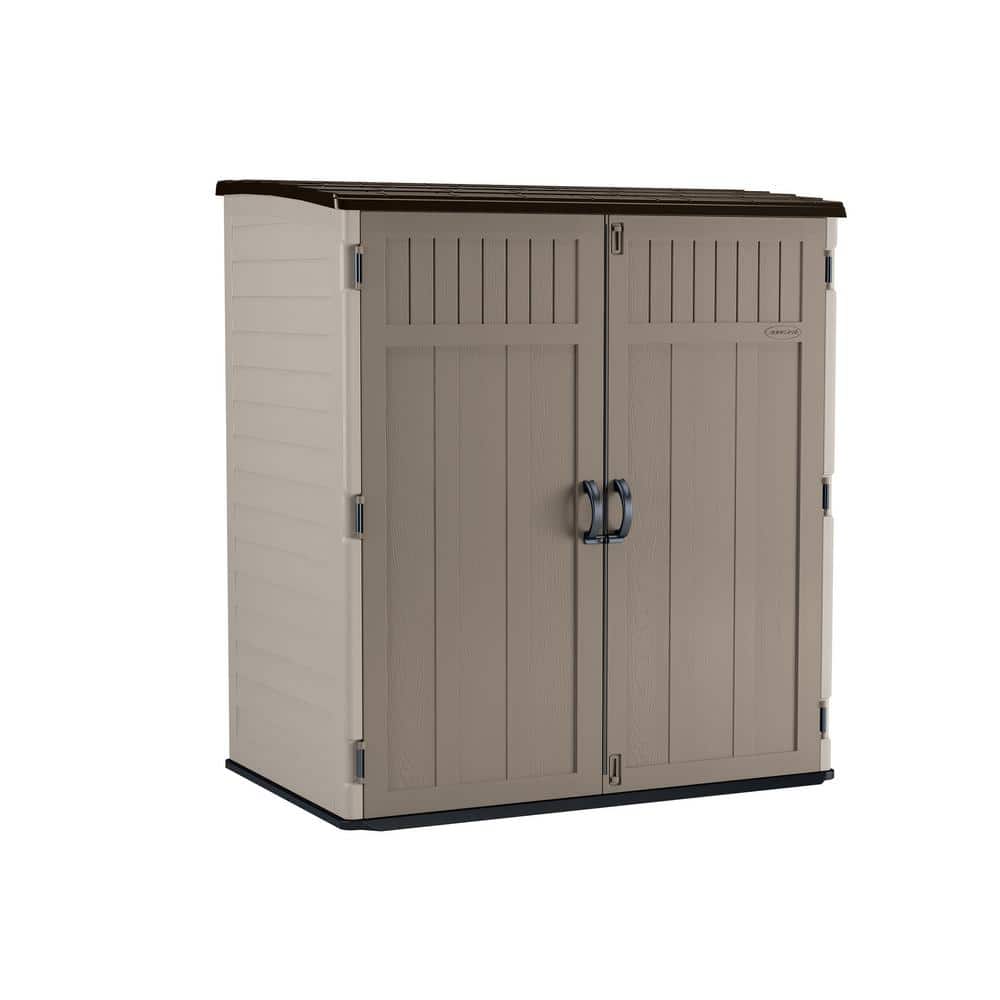 Dark Taupe and Cobblestone Resin Vertical Storage Shed Kit