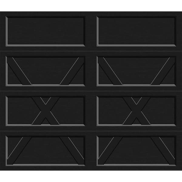Clopay Bridgeport Steel Design V 8 ft. x 7 ft. Non-Insulated Black