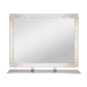 28 in. W x 36 in. H LED Rectangular Framed Wall Mirror with Aluminum alloy Frame for Living Room in Transparent