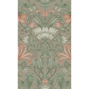 Champagne Trailing Vines Textured Floral Non-Woven Paper Non-Pasted the wall Double Roll Wallpaper