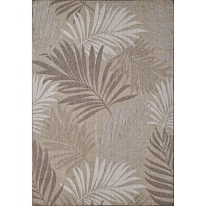 Isla Natural 5 ft. x 8 ft. Tropical Floral Indoor/Outdoor Area Rug