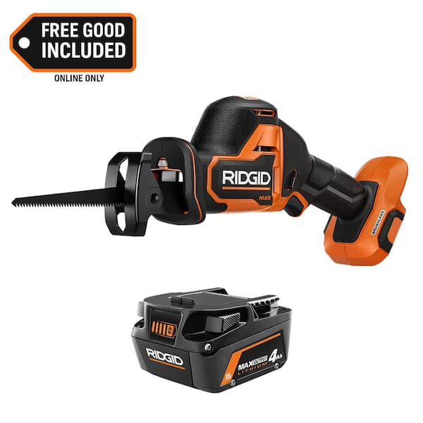 18V NUKE SubCompact Brushless Cordless One-Handed Reciprocating Saw with 18V 4.0 Ah MAX Output Lithium-Ion Battery