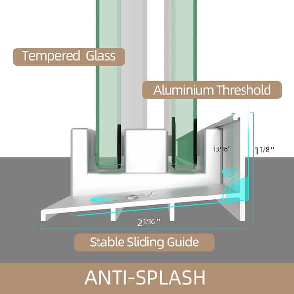 Zeafive 60 in. W x 62 in. H Double Sliding Bath Tub Shower Zeafive 60 in. W x 62 in. H Double Sliding Bath Tub Shower