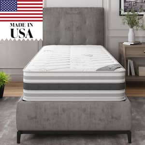 Lodge 12 in. Twin Made in USA Firm Hybrid Mattress Cool Airflow with Edge to Edge Pocket Coil, Bed in A Box, Ottopedic