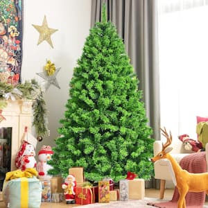 7.5 ft. Green Unlit Artificial Christmas Tree with Metal Stand