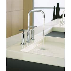 Purist 8 in. Widespread 2-Handle Mid-Arc Bathroom Faucet in Polished Chrome with High Gooseneck Spout