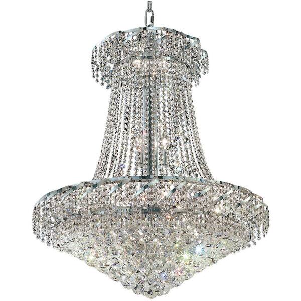 Worldwide Lighting Empire Collection 18-Light Polished Chrome and Crystal Chandelier