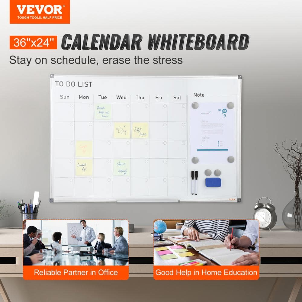 VEVOR 36" x 24" Magnetic Dry Erase Calendar Whiteboard