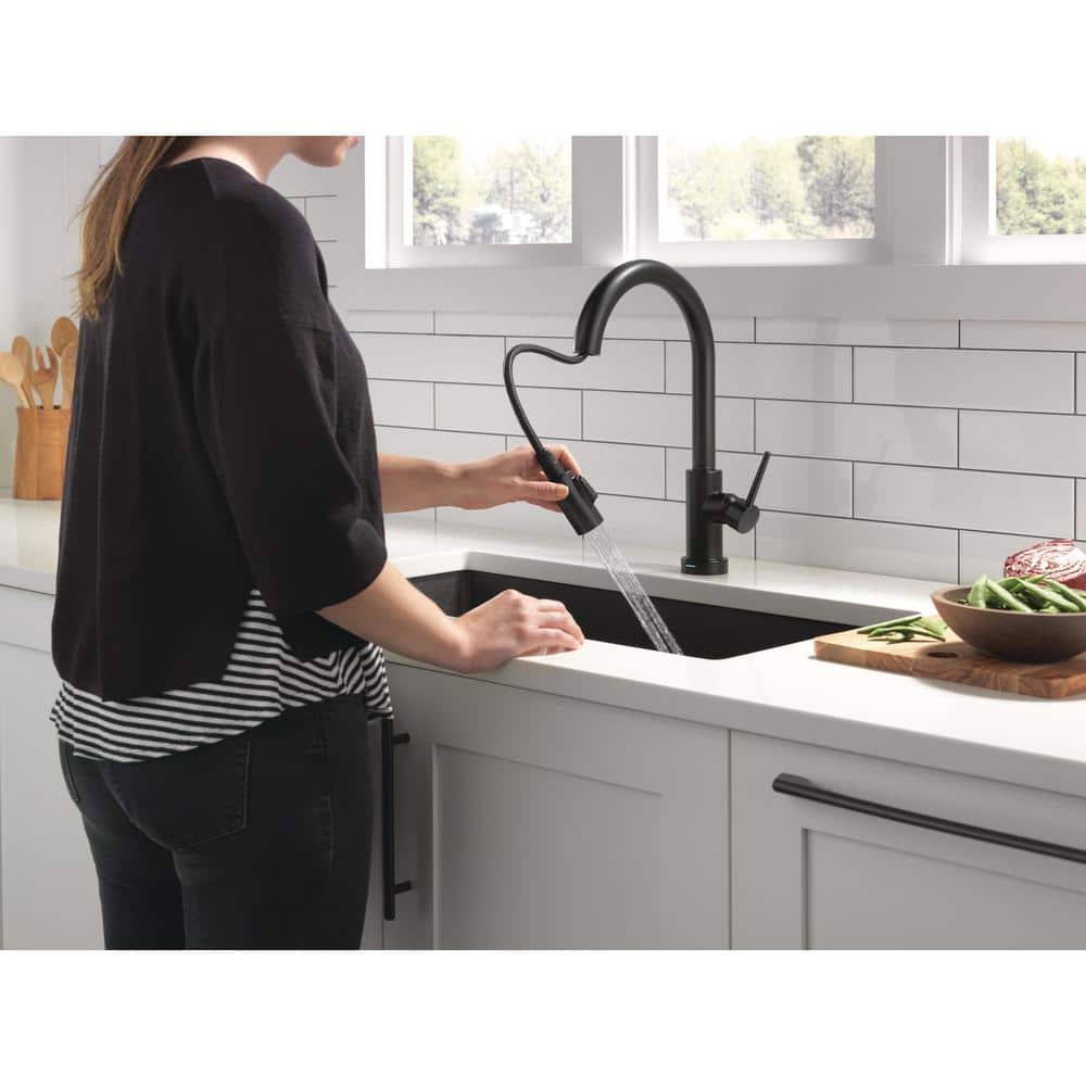Matte Black Stainless Steel Pull-Down Kitchen Faucet with Touch Control