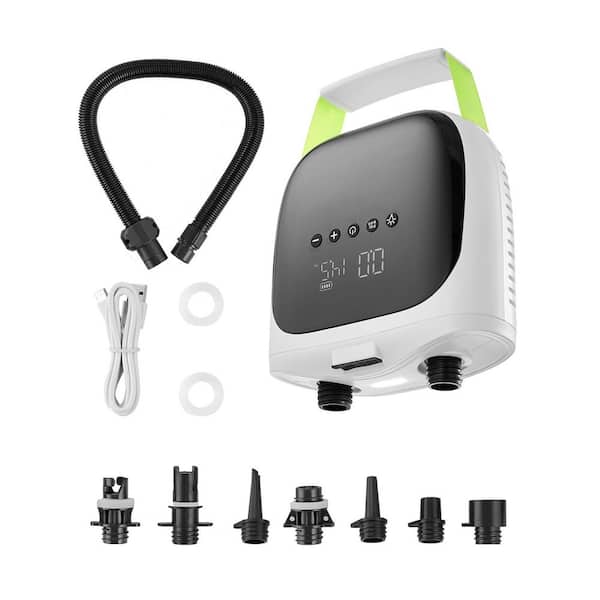 7.4 in. 20PSI High-Pressure Rechargeable Inflatable Paddle Board Pump Dual-Stage Electric Pump with Auto-Off & Deflation