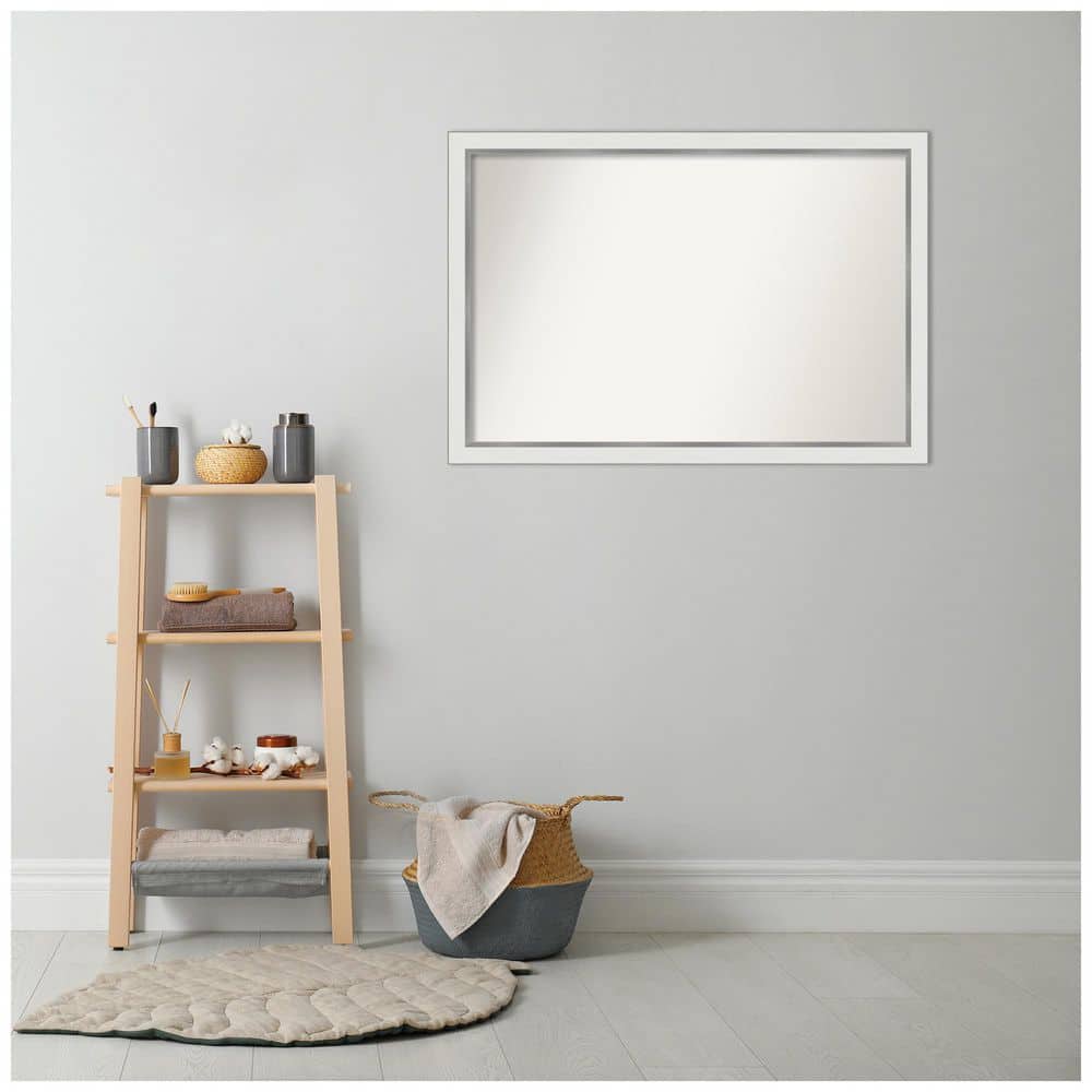 Eva Silver and Gold Rectangular Bathroom Vanity Mirror