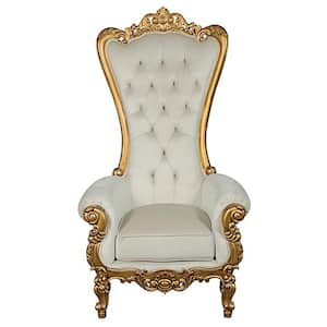 Contessa Stylish Baroque Gold Hardwood Baroque Throne Wingback Chair
