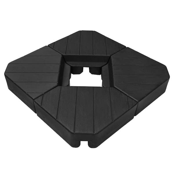 cantilever patio umbrella with weights WestinTrends 10 ft Outdoor Solar LED Base Weights, Dark Green Equipped with 8 smooth Itopfox Cantilever Market Patio Umbrella