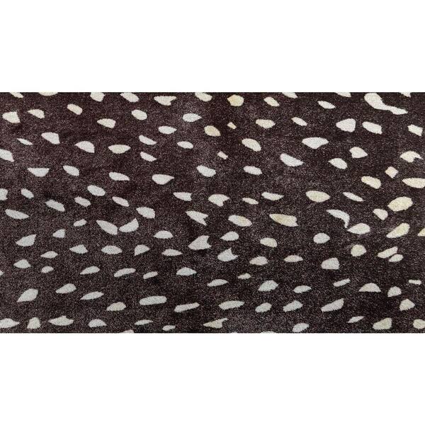 Savanna 2.29 ft x 3.92 ft Brown and Cream Animal Print Area Rug