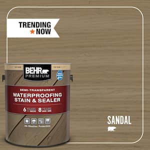 1 gal. #ST-121 Sandal Semi-Transparent Waterproofing Exterior Wood Stain and Sealer
